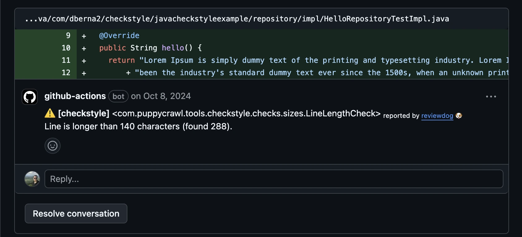 CheckStyle and ReviewDog Integration